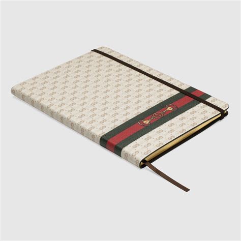 gucci notebook set|Large notebook with Web and Horsebit .